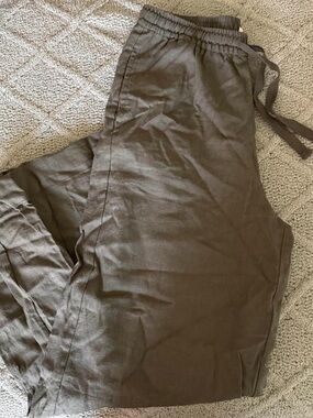 Max Studio Olive-Brown Drawstring Joggers